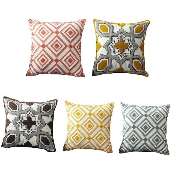 

cushion/decorative pillow g5ab embroidered geometric pattern sofa cushion cover cotton pillowcase