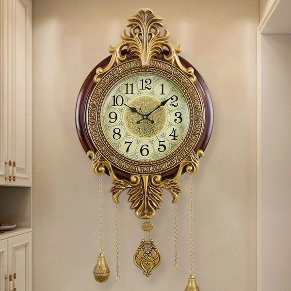 

big vintage wood wall clock nordic design creative home digital silent orologio da parete living room decoration 50wc clocks