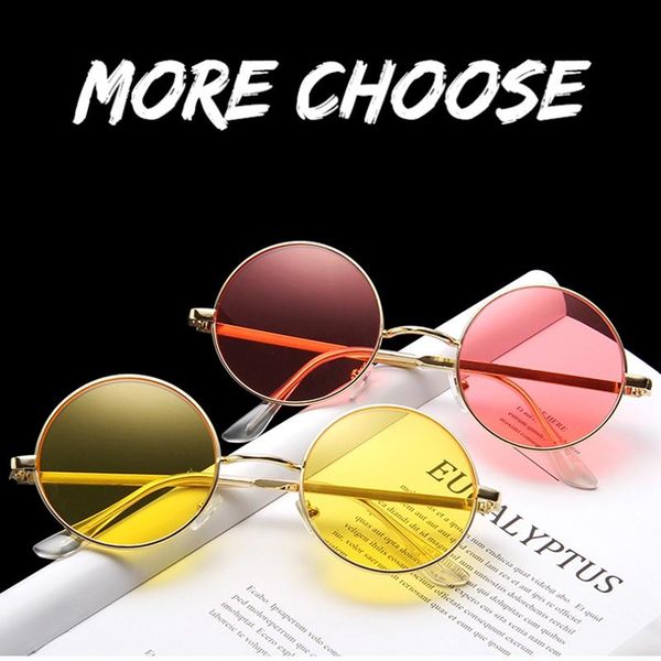 

sunglasses luxury vintage mirror brand designer women/men classic round outdoor sun glasses uv400 gafas box, White;black