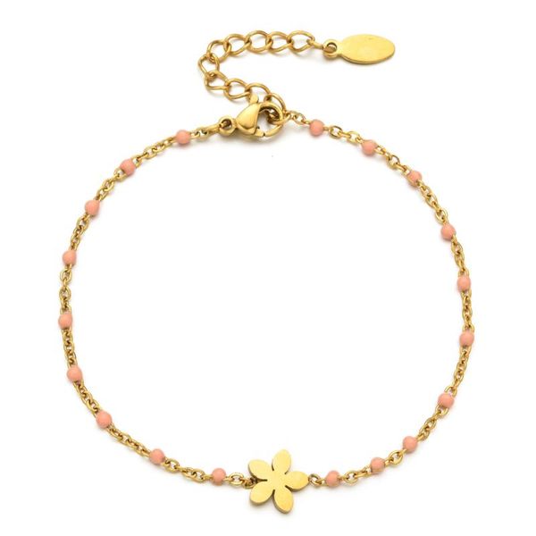 

charm bracelets zmzy cute stainless steel chain ethnic wrist fashion daisy flower women bracelet bangle for female party jewelry gift, Golden;silver