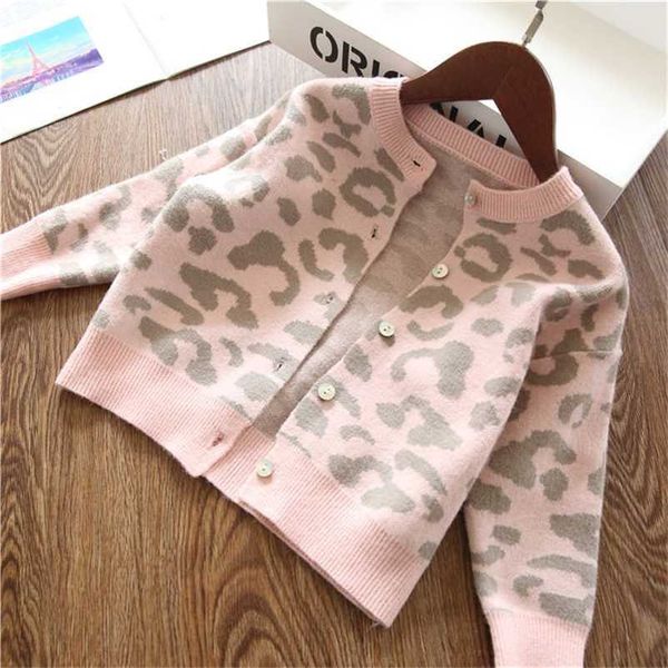 

baby girls outerwear coat for girl fashion leopard cardigan clothing sweater outwear children kids autumn winter coats 2-8 years 211106, Blue