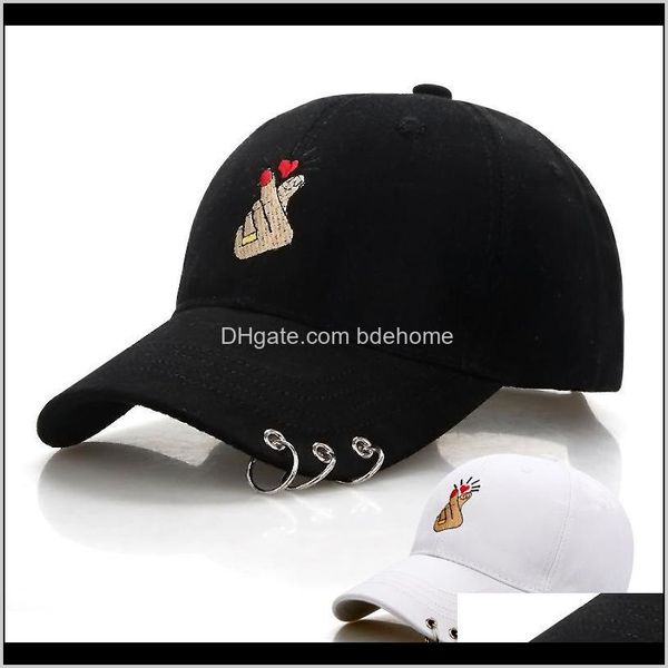

ball hats, scarves & gloves fashion aessories drop delivery 2021 black finger love adjustable iron ring baseball caps snapback cap casq, Blue;gray