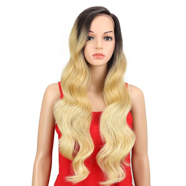 

synthetic wigs lace front wig 28 inch blonde body wave afro american for black women heat resistant fiber classic plus