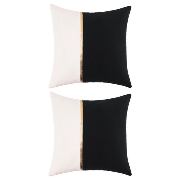 

cushion/decorative pillow 2pcs office gift bedroom birthday solid stitching shaggy home decorative sofa clean soft flat cushion cover with z