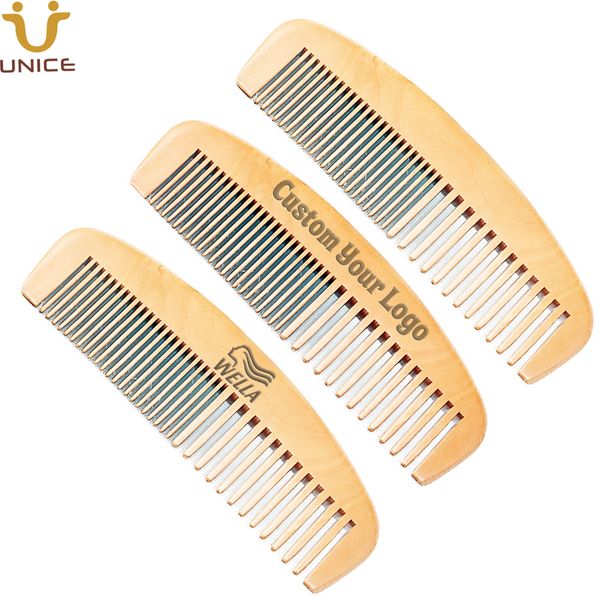 

moq 50 pcs handmade wooden combs for hair beard mustaches dual action fine & coarse teeth wood beards comb men women, Silver