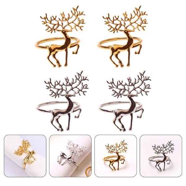 

napkin rings 4pcs christmas elk clasps fawn paper buckles tableware decor
