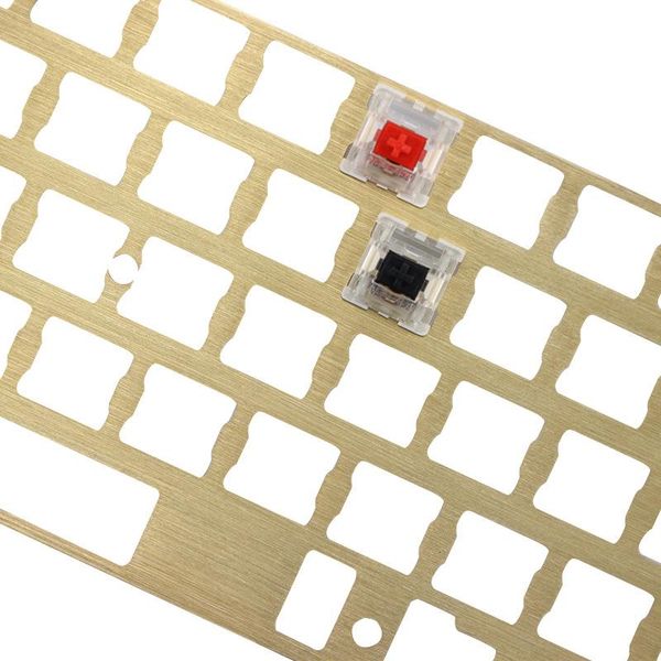 

keyboards diy customized mechanical keyboard positioning plate 60% gh60 cnc brushed brass