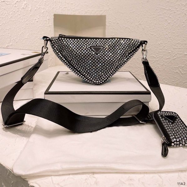 

designer bags triangle crystal diamond bags coin purse hobos lady wallets fashion crossbody clutch totes letters women strap artwork handbag