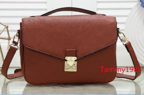 

brown fashion bags black cross body embossed leather women's handbag shoulder crossbody messenger 2 color 22cm
