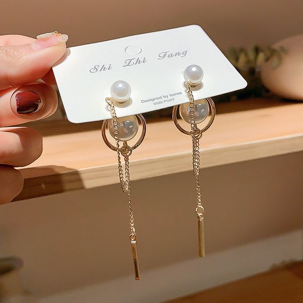 

925 silver needle version simple pearl temperament versatile face thin personality earrings fashion trend earrings for women