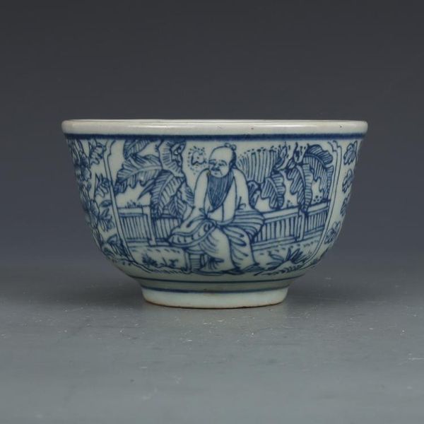 

ming dynasty blue and white figure ancient people pattern bowl antique porcelain ornaments bowls