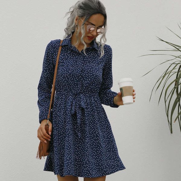 

classic polka dresses casual dot bow dress st3290, Black;gray