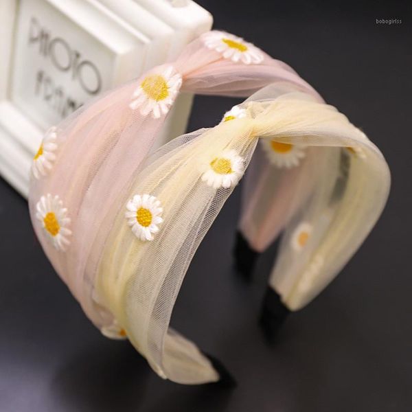 

headband hairband for women girl organza lace tracy cross fresh sweet korean fashion hair accessories wholesale1
