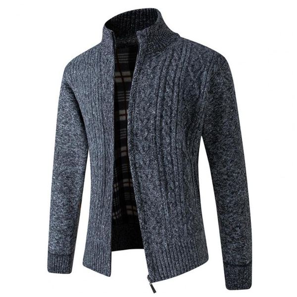 

men's jackets men coat stand collar plush casual cardigan extra thick knitted jacket for daily wear, Black;brown