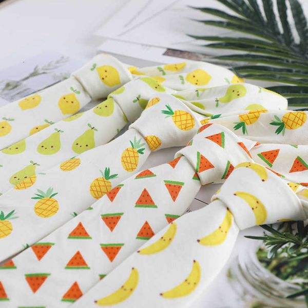 

cotton cartoon trendy fashion fruit pattern tie 6cm men's and women's, Blue;purple