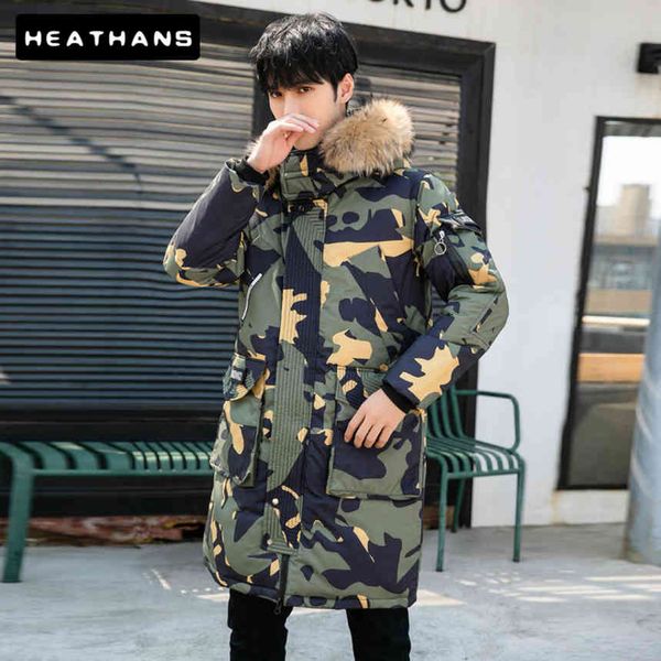 

duck down faux fur collar, thermal hoodie pocket, long and thick cloth, 25 degre, winter, Black