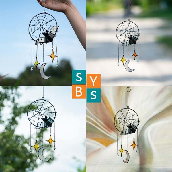 

decorative objects & figurines bat moon star hanging outdoor pendant ornaments halloween window art chain party wall decoration