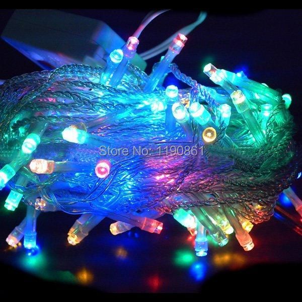 

strings 2pcs rgb christmas led string lights 10m 220v 110v 100leds outdoor lighting for decoration
