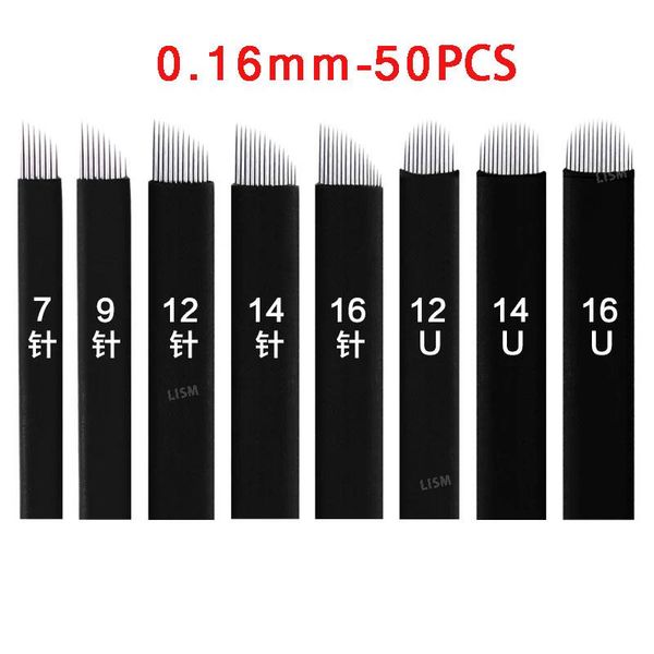 

tattoo needles 50pcs extremely thin 0.16mm microblading 18u nano blades with individually packaging for permanent makeup eyebrow
