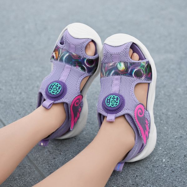 

girls summer sandals princess toddler infant girl beach shoes for kid 3 to 13, Black;red