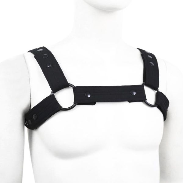 

belts men elastic chest strap harness show muscle with metal o-rings for fancy club party costume, Black;brown