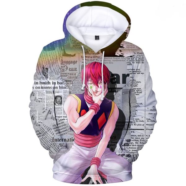 

3d hisoka hoodies men sweatshirts women streetwear fashion anime hip hop hooded casual boys girls hunter x hunter pullovers y0319, Black