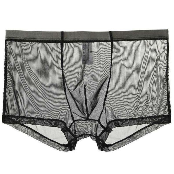 

underpants men's mesh boxer briefs thin transparent underwear shorts panties trunks boxershorts erotic lingerie cuecas masculinas, Black;white