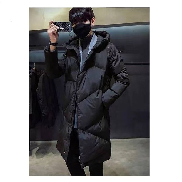 

new style down jacket plus cotton winter mid-length thickened warmth tide brand over sized student coat, Black
