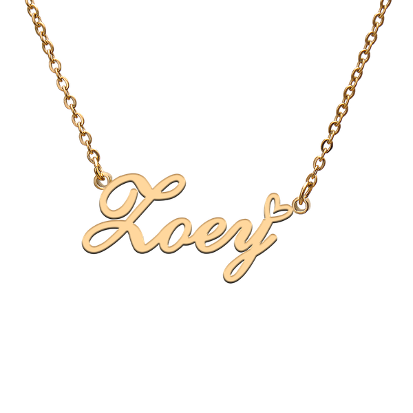 

charms god with love heart personalized character necklace name zoey for friend jewelry gift, Bronze;silver