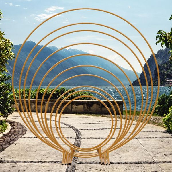 

party decoration wedding arch balloon circle stand wed stage background decor frame metal props birthday wrought shelf flower