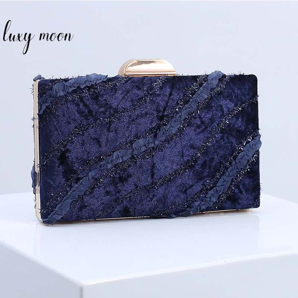 

women's evening bag retro velour wedding bridal clutch purse elegant female handbag solid color party shoulder bag