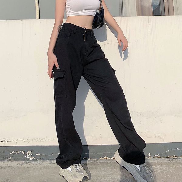

casual large-size sweatpants for basic legal women joggers jeans streetwear leg wide pants pockect cuteandpsycho, Blue