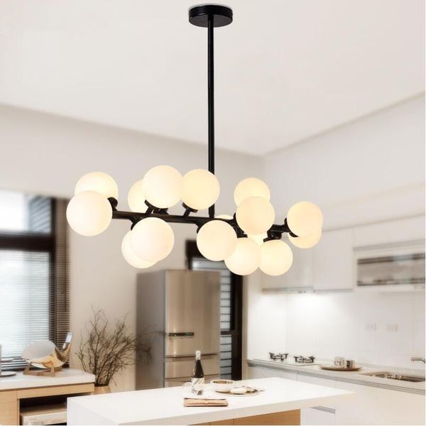 

nordic magic bean gold glass ball chandelier modern fashionable loft hanging lamp lighting for dining room el living chandeliers