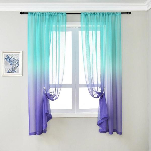 

curtain & drapes color gradient tulle window for bedroom living room balcony
