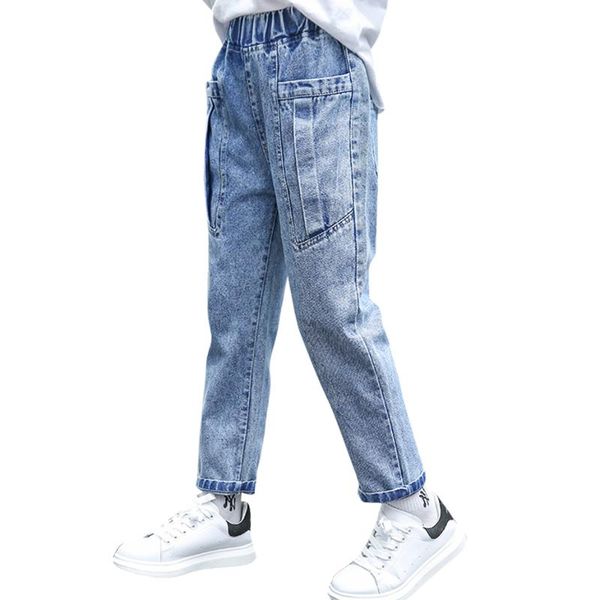 

jeans girls graffiti pattern kids casual style children's spring autumn clothes 6 8 10 12 14, Blue