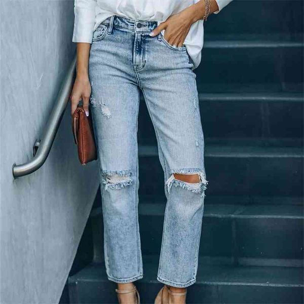 

women's jeans selling product old washed broken copper straight kgt1, Blue