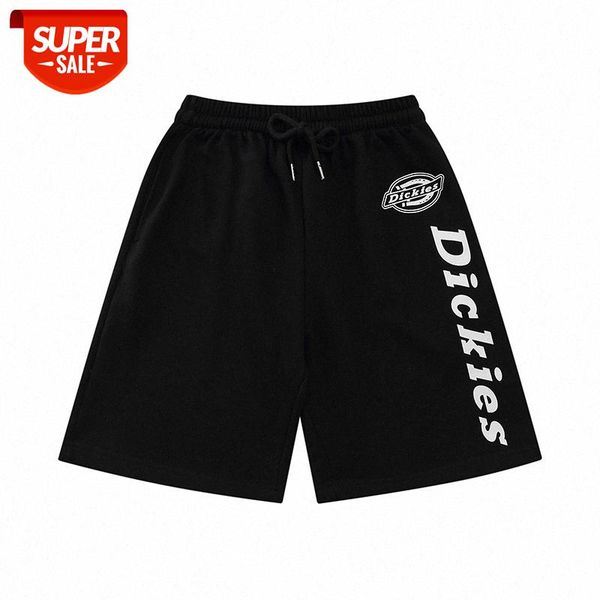 

ow basic sports casual pants ticks letter simple couple with five-point #g50p, Black