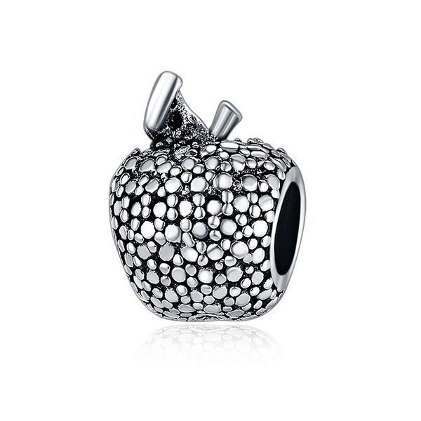 

fits pandora bracelets 30pcs apple charms beads silver charms bead for women diy european necklace jewelry, Black