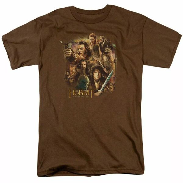 

the hobbit middle earth group t shirt mens licensed fantasy movie tee coffee, White;black