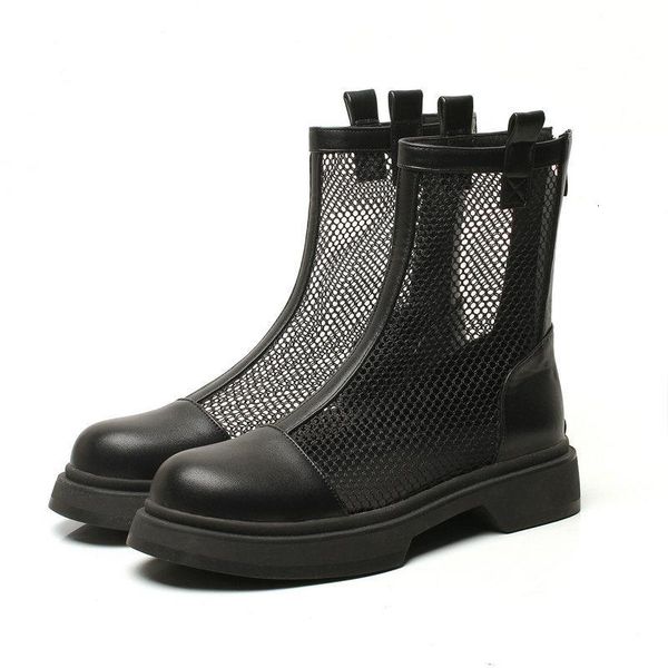 

boots summer shoes women breathable ladies mesh footwear black white ankle botas rov9
