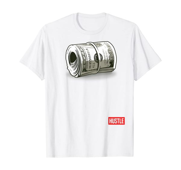

hustle t-shirt, hundred dollar bill, mo money by zany brainy, White;black