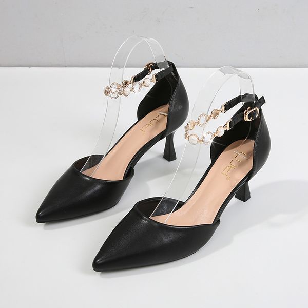 

dress shoes 2021 spring and summer fashion stiletto shoes for women, Black