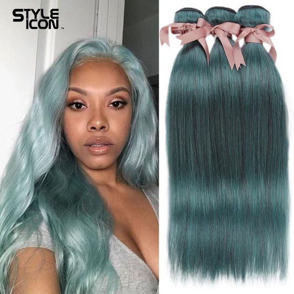 

human hair bulks styleicon blue silk straight bundles 26 inch 100% remy brazilian weave 1/3/4, Black