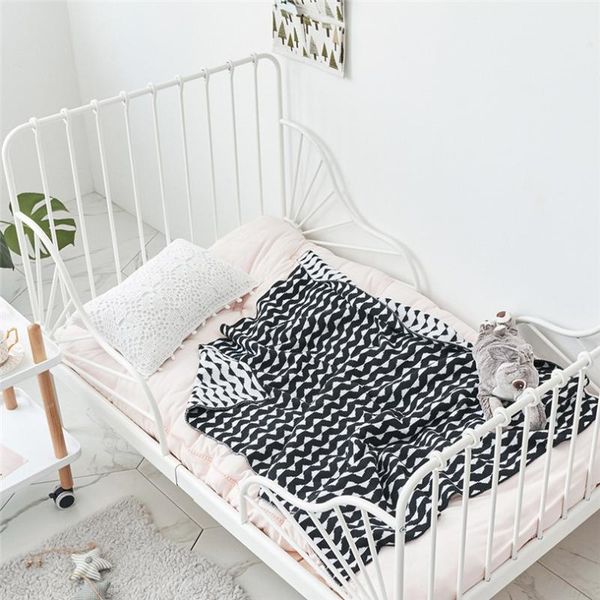 

blankets & swaddling nordic knitted blanket born baby swaddle wrap 100% cotton sofa thorw thread 110cm kids bedding crib stroller
