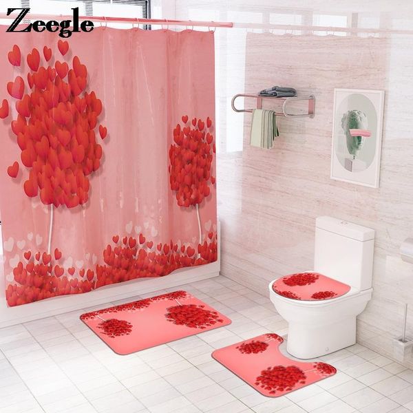 

bath mats love printed mat shower curtain toilet carpet microfiber bathroom decoration anti slip absorbent rug floor