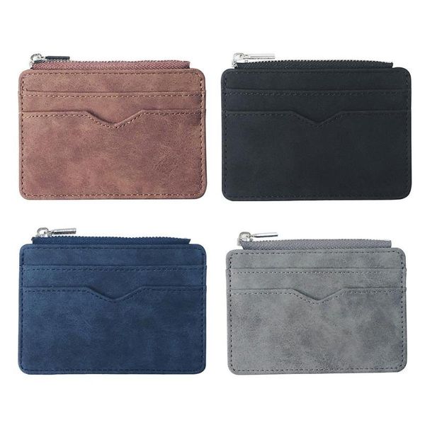 

card holders men pu leather wallet slim holder protector case, Brown;gray