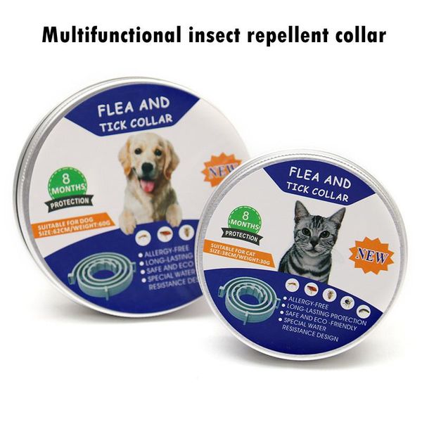 Dog Collar Tick Prevention Anti Flea Ticks Mosquitoes Silicone Regolabili Accessori per animali domestici Forniture Collari Guideri