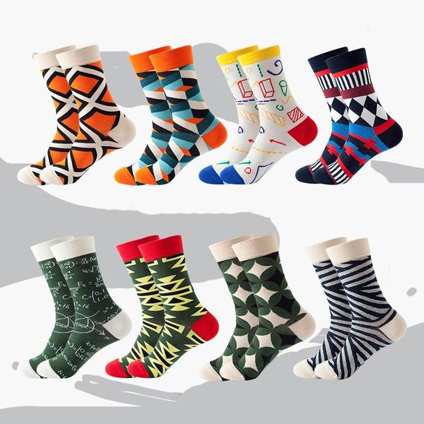 

men's socks female hip-hop trend tube function pattern casual cotton, Black
