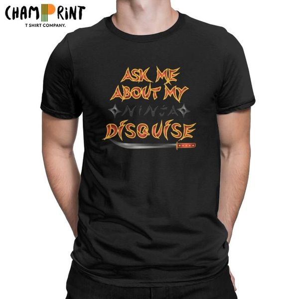 

men's t-shirts men ask me about my ninja disguise t shirts cotton clothes awesome short sleeve round collar tees original t-shirt, White;black