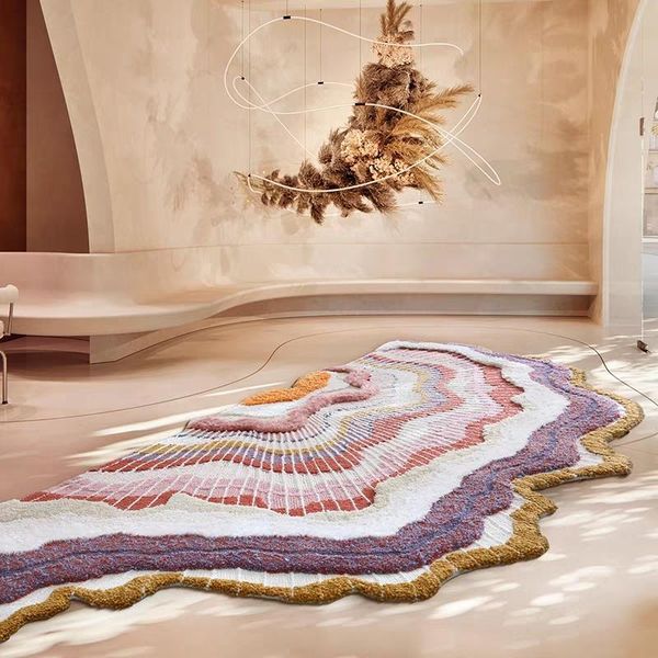

carpets oasis handmade 3d wool area rug, nordic big size bedside carpet, decoration villa rug